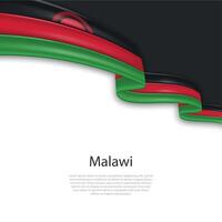 Waving ribbon with flag of Malawi vector