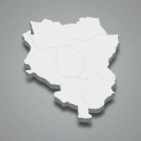 3d isométrica mapa de sankuru es un región de Dr congo vector