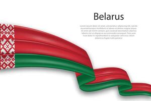 Abstract Wavy Flag of Belarus on White Background vector