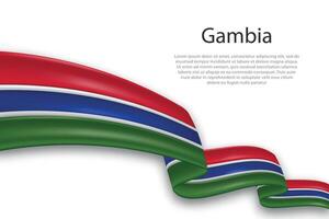 Abstract Wavy Flag of Gambia on White Background vector