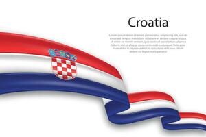 Abstract Wavy Flag of Croatia on White Background vector