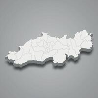 3d isometric map of Blida is a region of Algeria vector