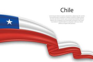 Abstract Wavy Flag of Chile on White Background vector