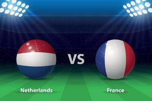 Países Bajos vs Francia. Europa fútbol torneo 2024 vector