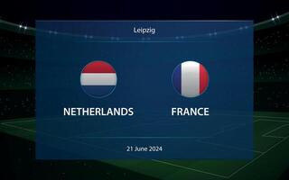 Netherlands vs France. Europe football tournament 2024 vector