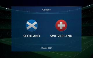 Scotland vs Switzerland. Europe football tournament 2024 vector