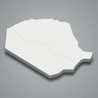 3d isométrica mapa de Tinduf es un región de Argelia vector