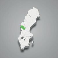 harjedalen histórico provincia ubicación dentro Suecia 3d mapa vector