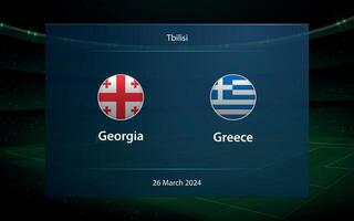 Georgia vs Greece. Europe soccer tournament 2024 vector