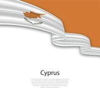 Waving ribbon with flag of Cyprus vector
