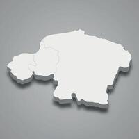 3d isometric map of Kinshasa is a region of DR Congo vector