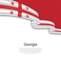 Waving ribbon with flag of Georgia vector
