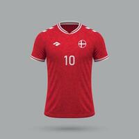 3d realista fútbol jersey Dinamarca nacional equipo 2024 vector