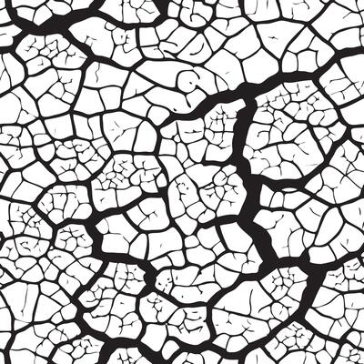 Cracked barren desert earth texture. Seamless pattern
