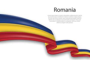 Abstract Wavy Flag of Romania on White Background vector