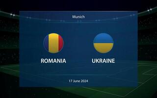 Romania vs Ukraine. Europe football tournament 2024 vector