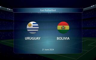 Uruguay vs Bolivia America fútbol torneo 2024 vector