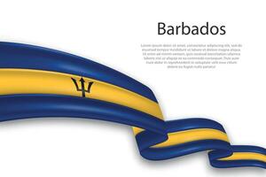 resumen ondulado bandera de barbados en blanco antecedentes vector