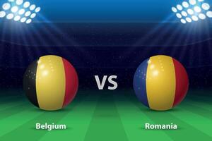 Bélgica vs Rumania. Europa fútbol torneo 2024 vector