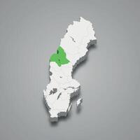 Jamtland historical province location within Sweden 3d map vector