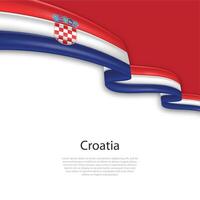 Waving ribbon with flag of Croatia vector