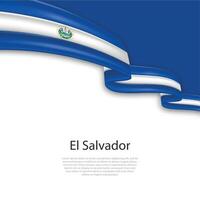 Waving ribbon with flag of El Salvador vector