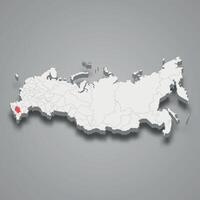 Stavropol region location within Russia 3d map vector