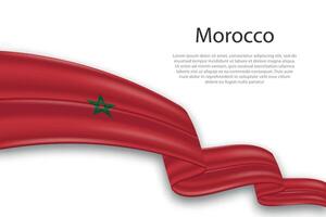 Abstract Wavy Flag of Morocco on White Background vector