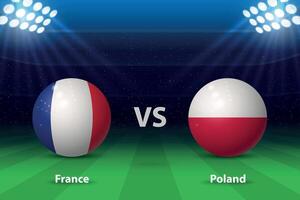 Francia vs Polonia. Europa fútbol torneo 2024 vector