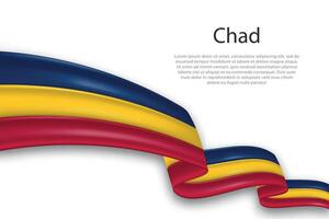 Abstract Wavy Flag of Chad on White Background vector