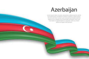 Abstract Wavy Flag of Azerbaijan on White Background vector