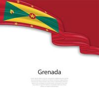 Waving ribbon with flag of Grenada vector