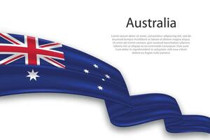 Abstract Wavy Flag of Australia on White Background vector