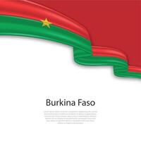 Waving ribbon with flag of Burkina Faso vector