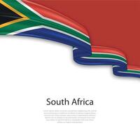 Waving ribbon with flag of South Africa vector