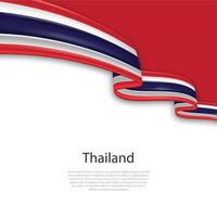Waving ribbon with flag of Thailand vector