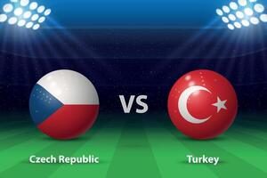 Czech Republic vs Turkey. Europe soccer tournament 2024 vector