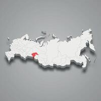 Tyumen region location within Russia 3d map vector