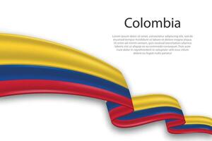 Abstract Wavy Flag of Colombia on White Background vector