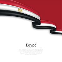 Waving ribbon with flag of Egypt vector