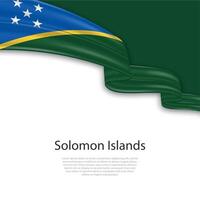 Waving ribbon with flag of Solomon Islands vector