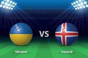 Ucrania vs Islandia. Europa fútbol torneo 2024 vector