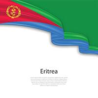 Waving ribbon with flag of Eritrea vector