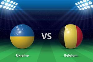 Ukraine vs Belgium. Europe soccer tournament 2024 vector