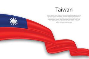 Abstract Wavy Flag of Taiwan on White Background vector