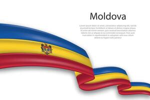 Abstract Wavy Flag of Moldova on White Background vector