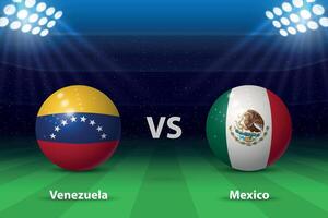 Venezuela vs México. America fútbol torneo 2024 vector