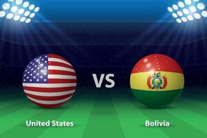 United States vs Bolivia. America soccer tournament 2024 vector
