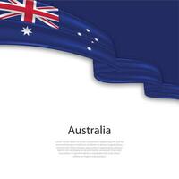 Waving ribbon with flag of Australia vector