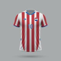 3d realistic soccer jersey Paraguay national team 2024 vector